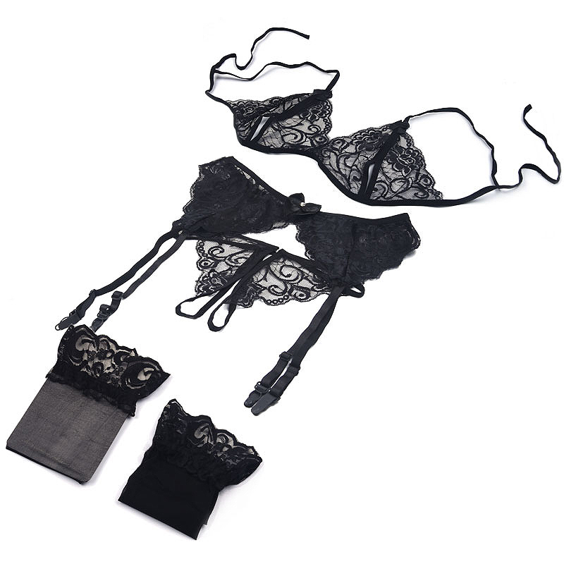 Sheer Mesh Bra - 1 Set Women's Lace Lingerie, Sling