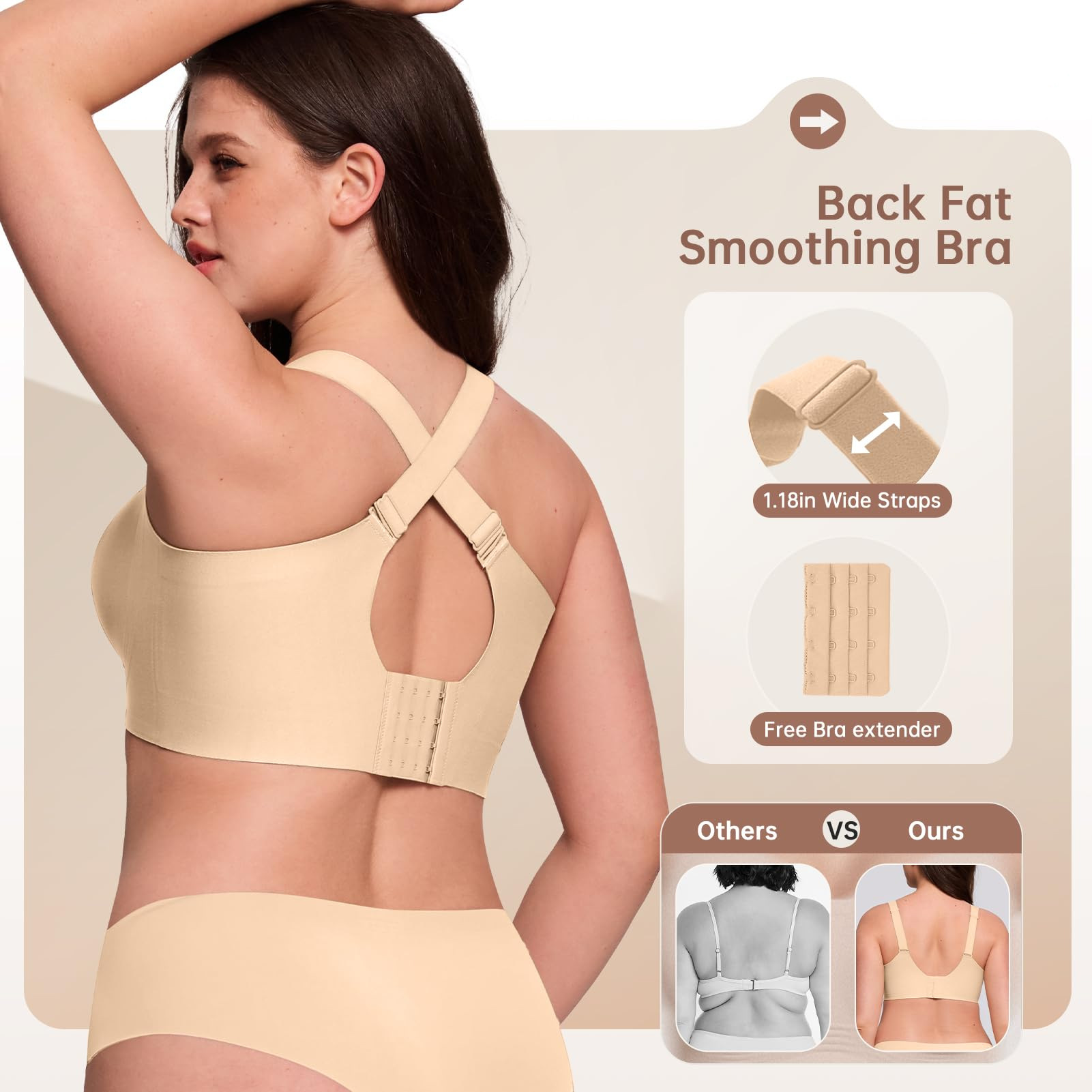 Plus Size Wireless Bra for Wom - Underwire Bra Padded 评论和价格
