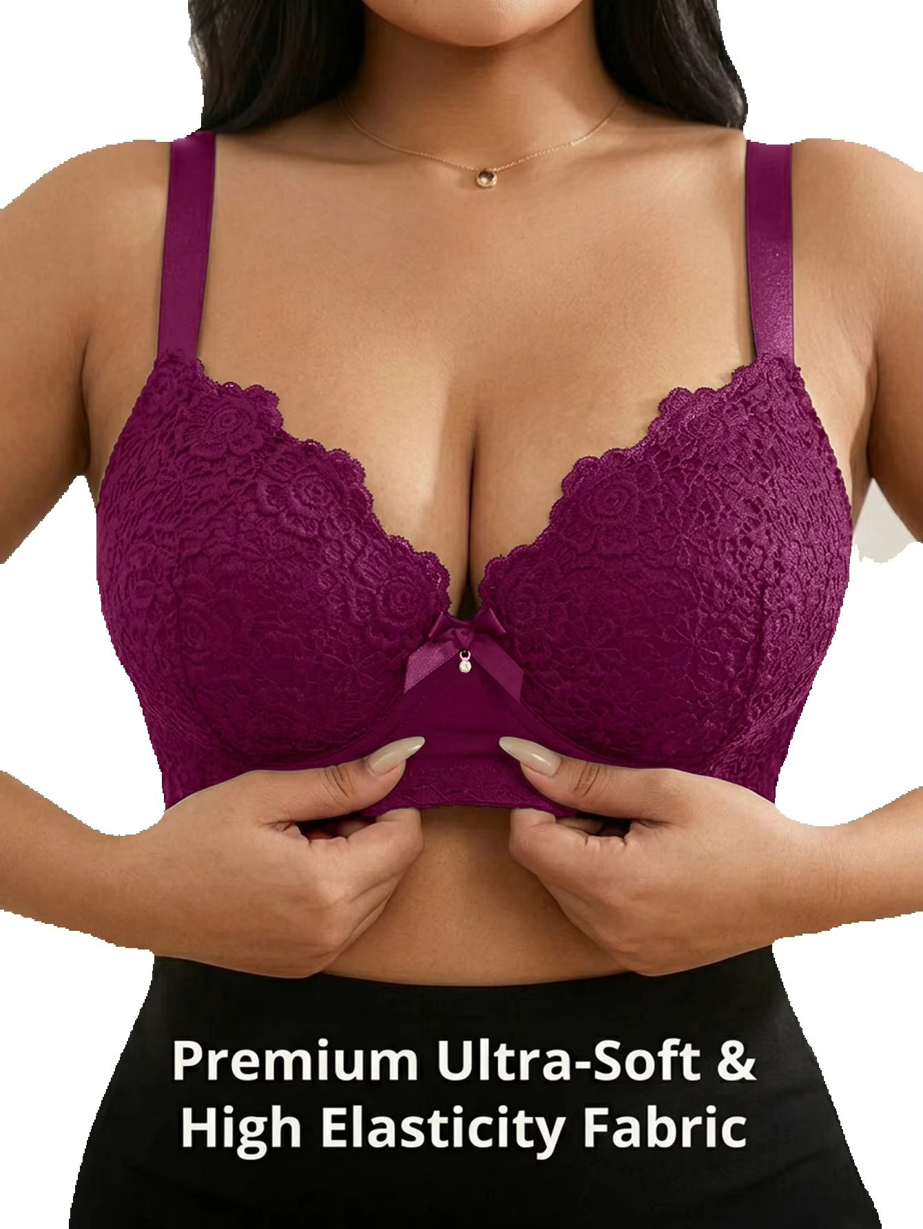 Women Plus Size Floral Push Up - Minimizer Bra Women 评论和价格