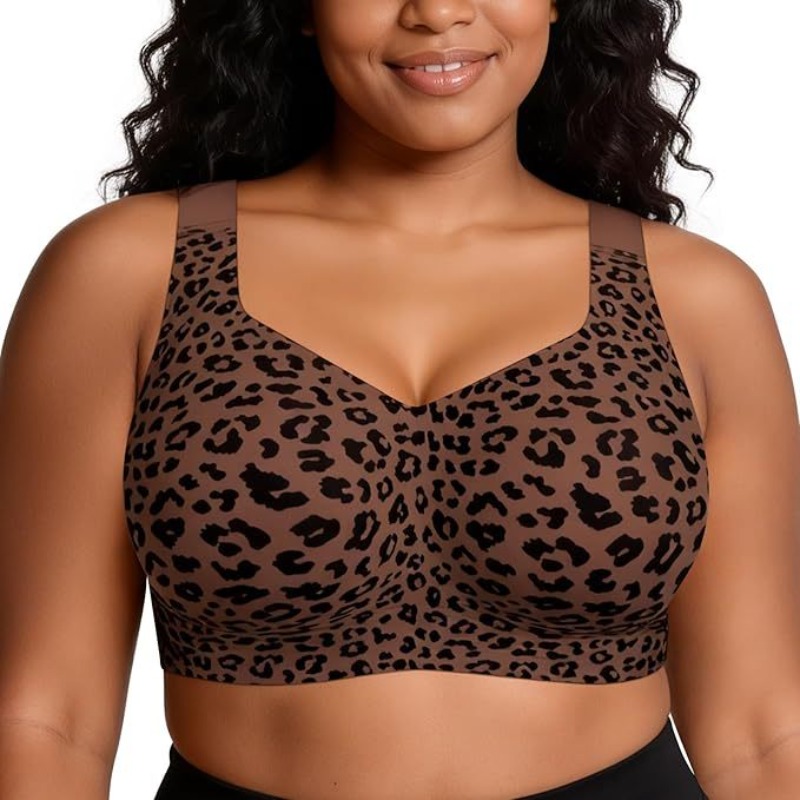 Leopard Jelly Bras No Underwir - Minimizer Bra Women 评论和价格