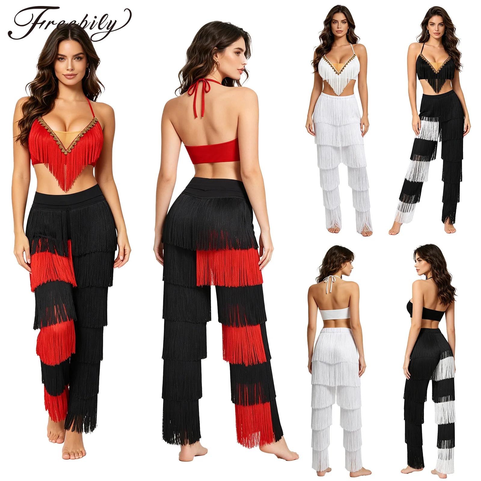 Women 2pcs Tassel Latin Dance  - Lace Bralette Set 评论和价格