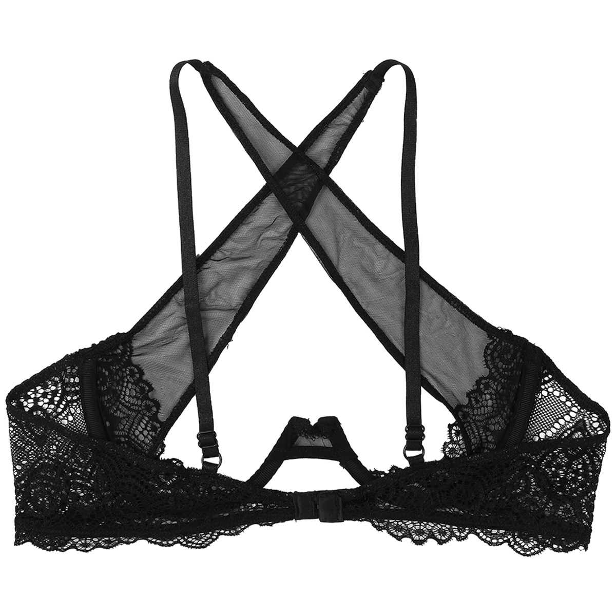 Women Erotic Nightwear Sexy Tr - Sheer Mesh Bra 评论和价格
