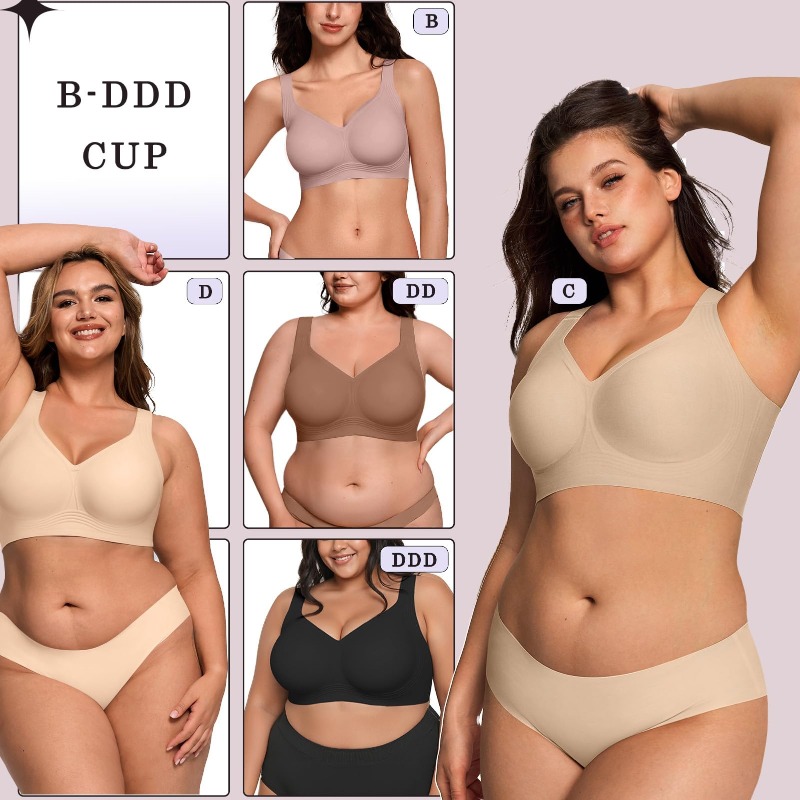 Plus Size Wireless Jelly Bra W - Minimizer Bra Women 评论和价格