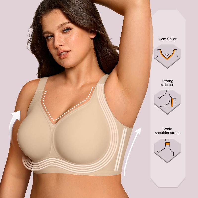 Plus Size Wireless Jelly Bra W - Minimizer Bra Women 评论和价格