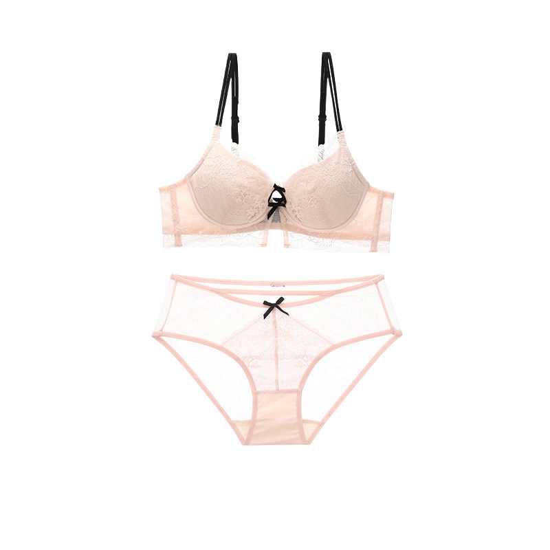 New Girly Sweet Lace Women Und - Lace Bralette Set 评论和价格