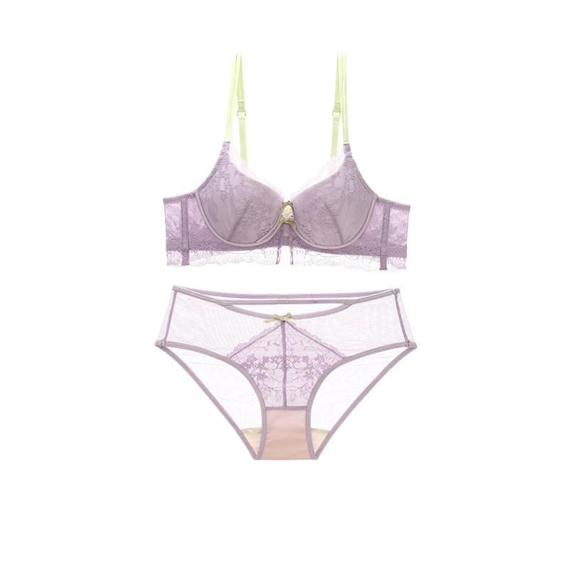New Girly Sweet Lace Women Und - Lace Bralette Set 评论和价格